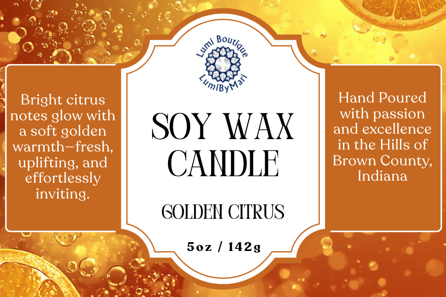 Golden Citrus Jelly Jar Soy Candle