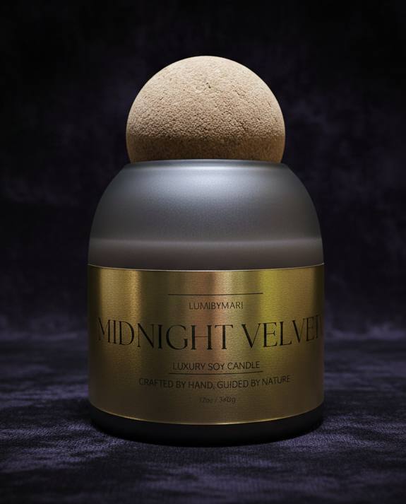 Midnight Velvet Soy Candle - Frosted Grey