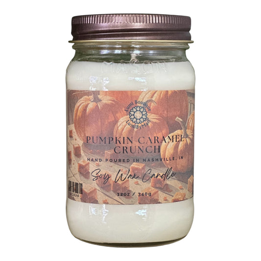 Pumpkin Caramel Crunch Mason Jar Soy Candle