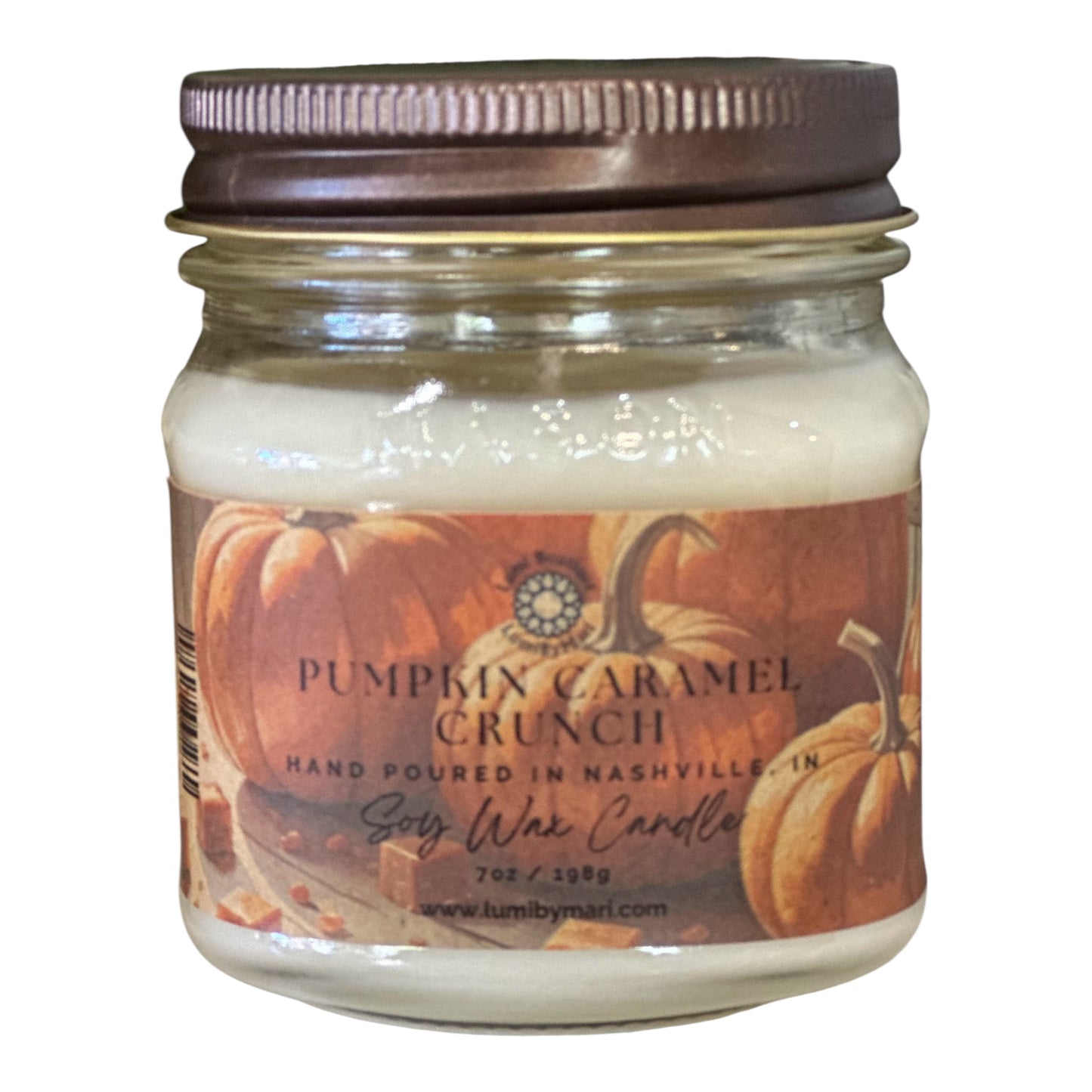 Pumpkin Caramel Crunch Mason Jar Soy Candle