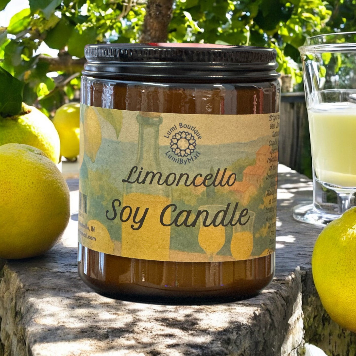 Limoncello Soy Wax Candle - Amber