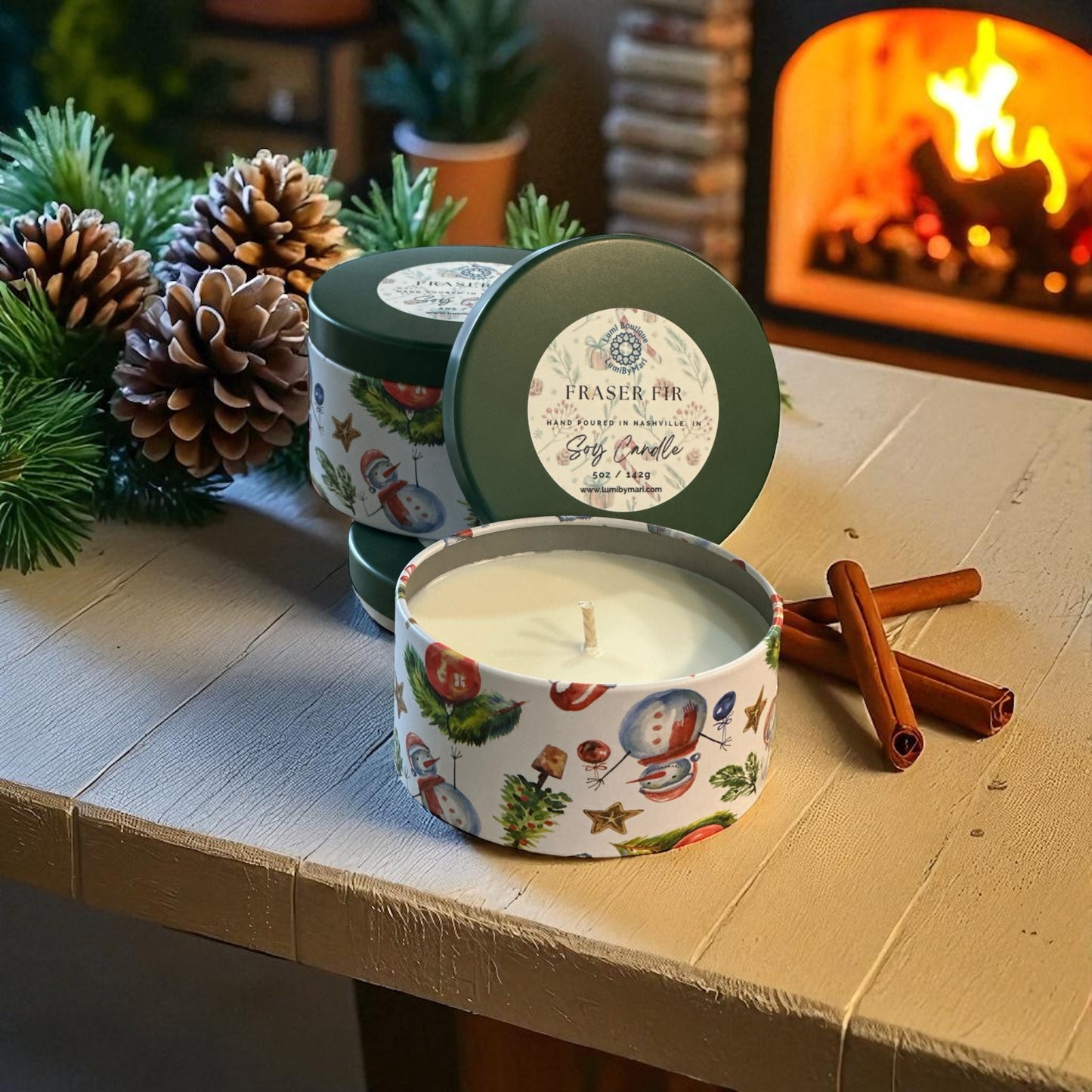 Christmas Candle Tin