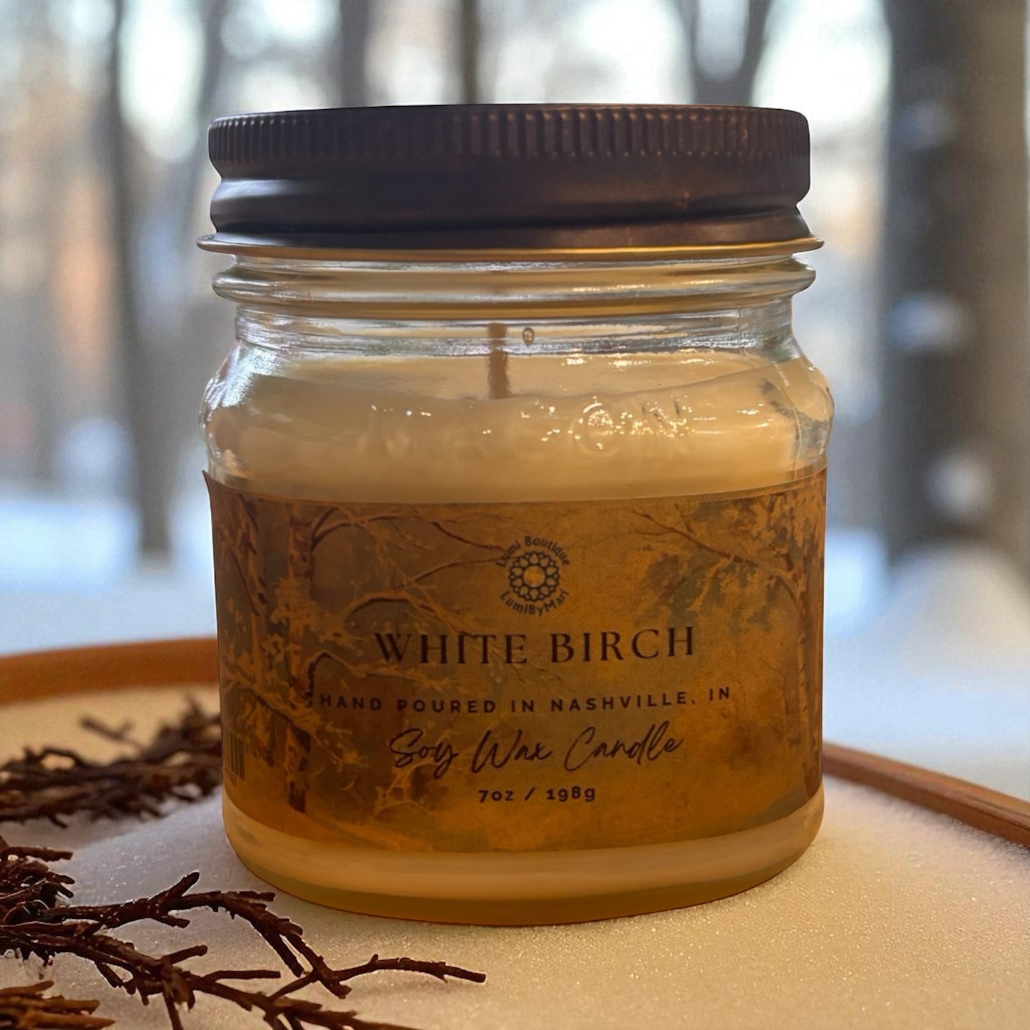 White Birch Mason Jar Soy Candle