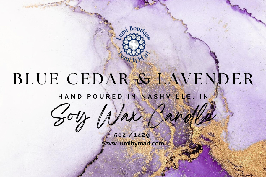Blue Cedar & Lavender Soy Candle