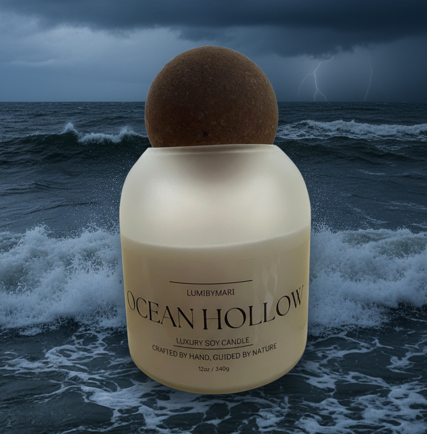 Ocean Hollow Soy Candle - Frosted White