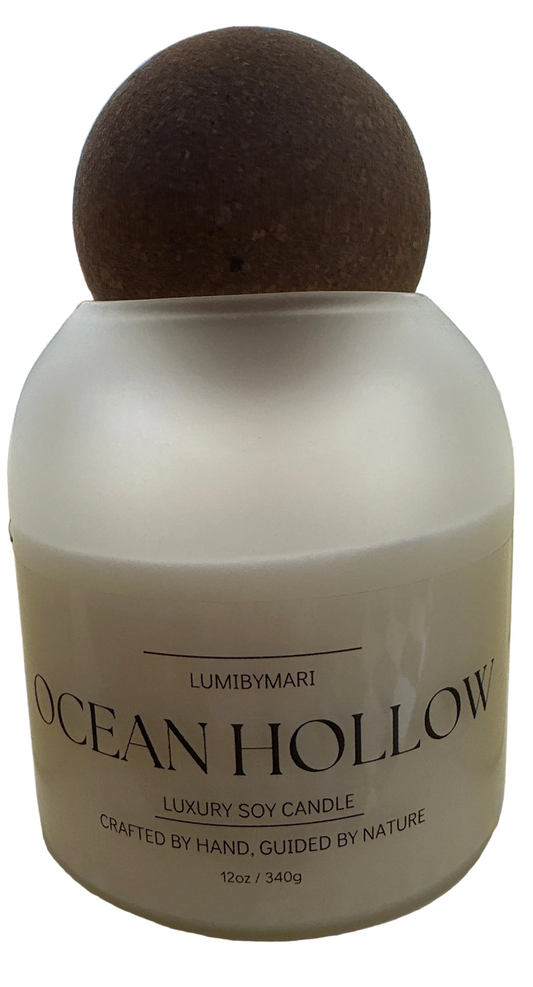 Ocean Hollow Soy Candle - Frosted White