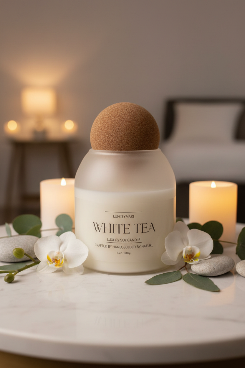 White Tea Soy Candle - Frosted White