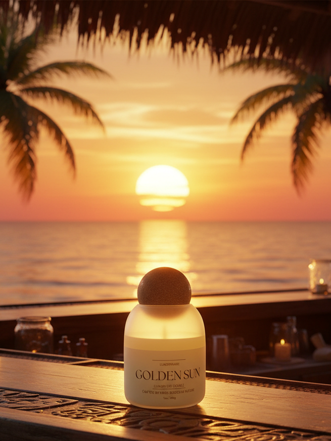 Golden Sun Soy Candle - Frosted White