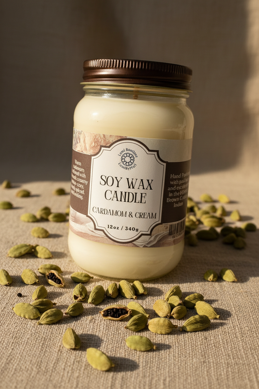 Cardamom & Cream Mason Jar Soy Candle
