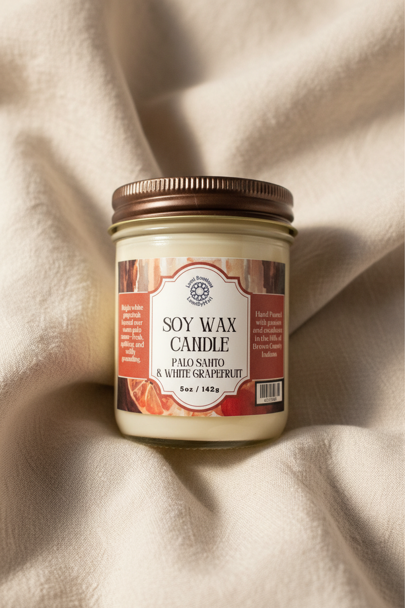 Palo Santo & White Grapefruit Jelly Jar Soy Candle