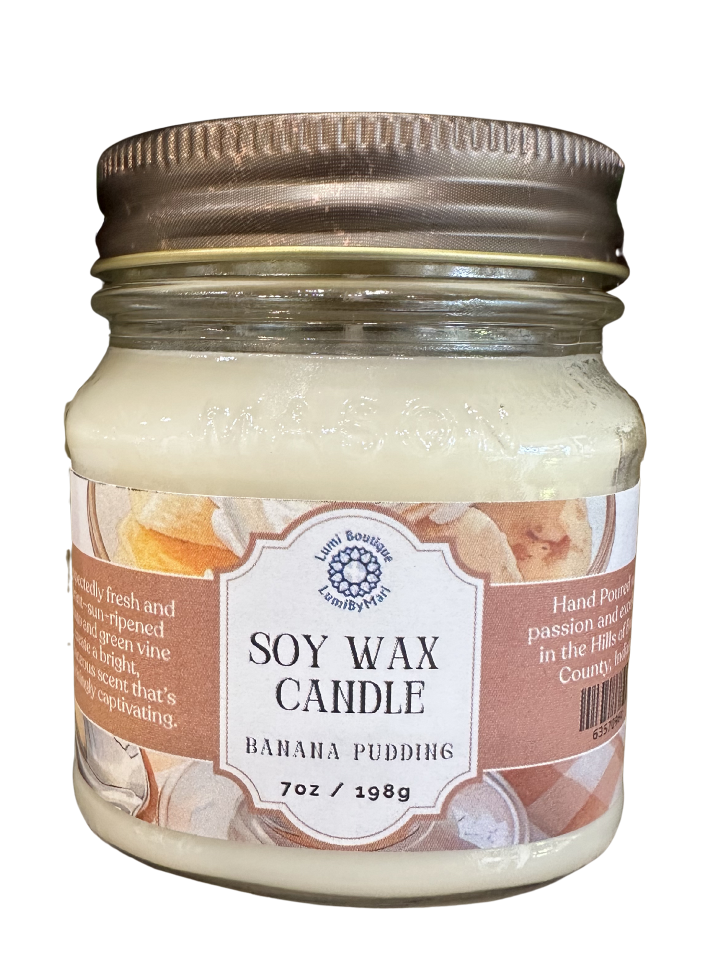 Banana Pudding Mason Jar Soy Candle