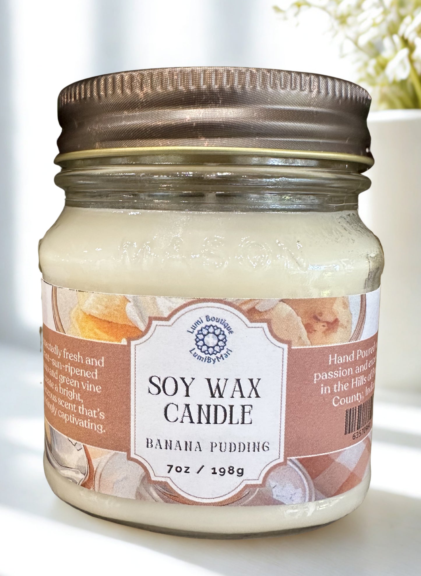 Banana Pudding Mason Jar Soy Candle