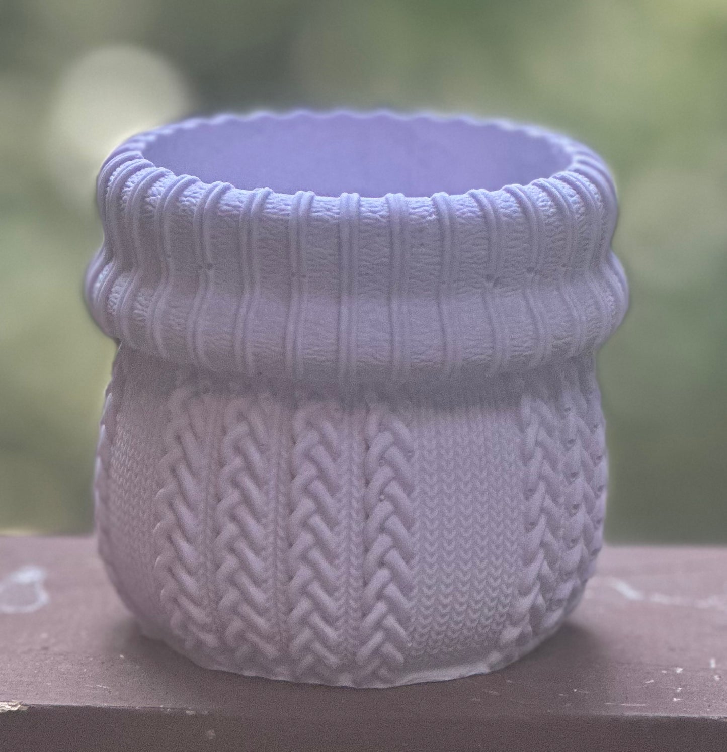 Cable Knit Ceramic Jar