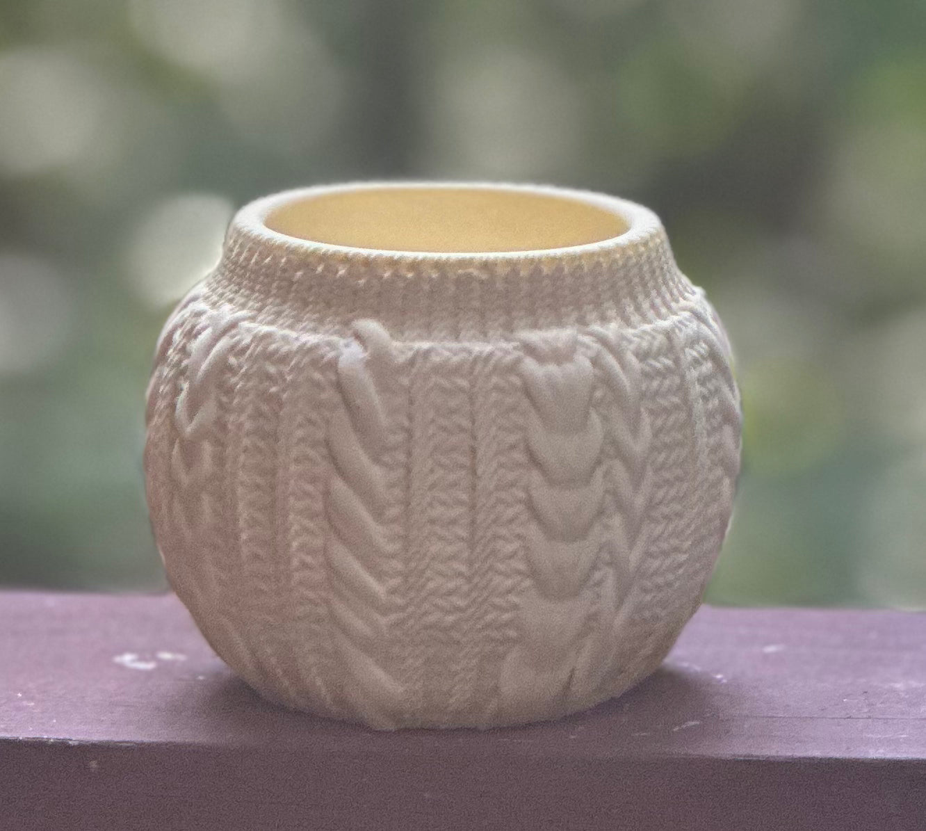 Cable Knit Ceramic Jar