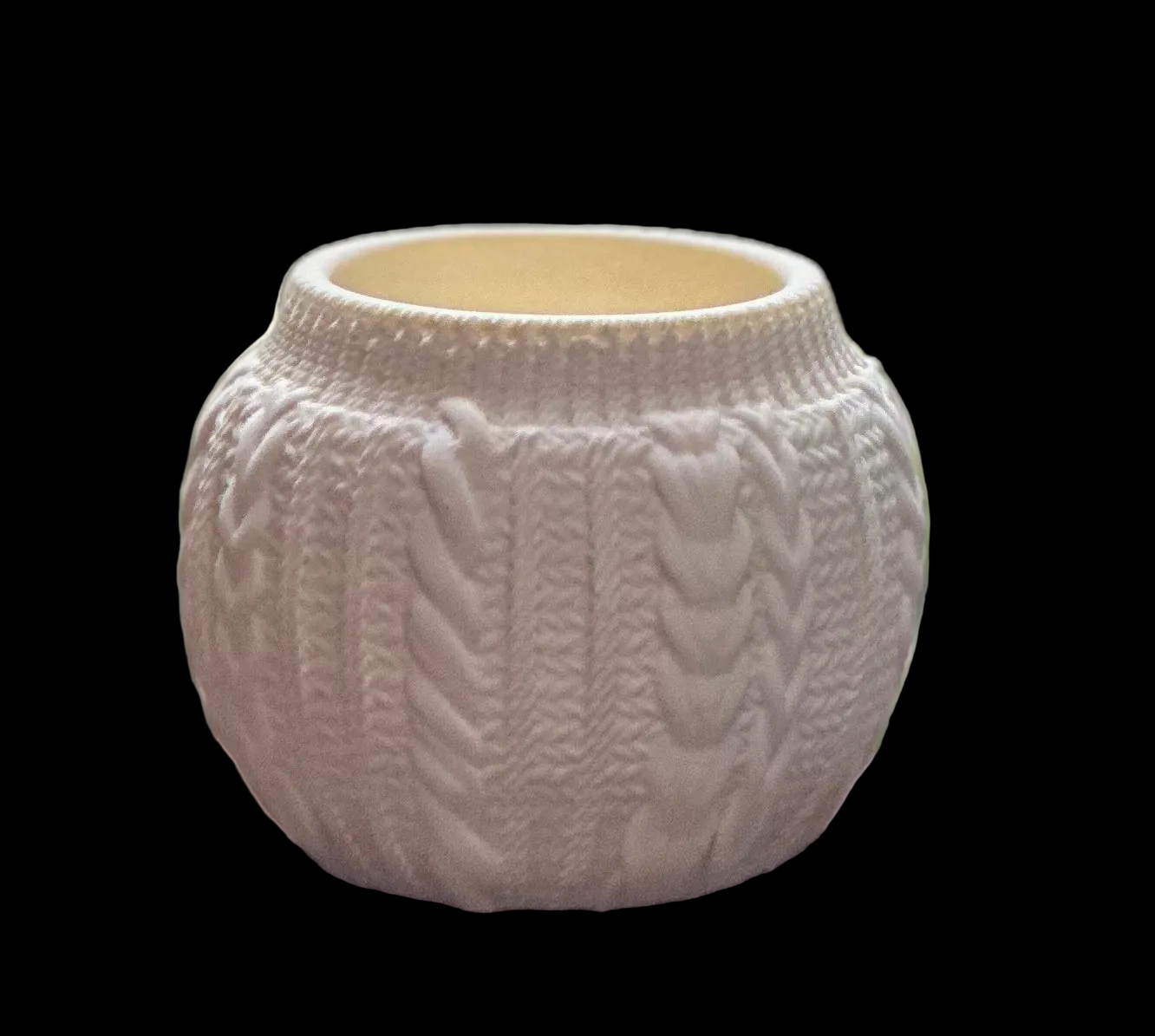 Cable Knit Ceramic Jar