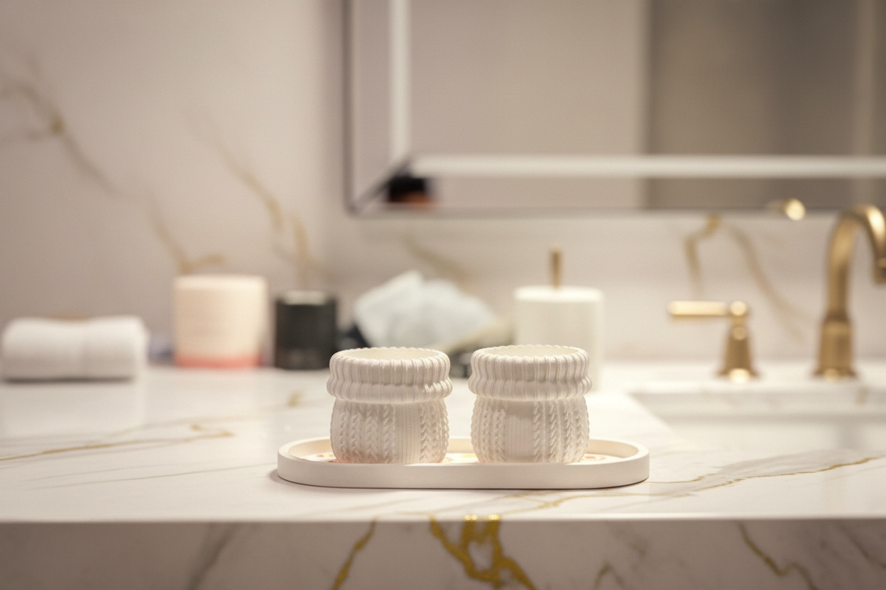 Cable Knit Ceramic Jar