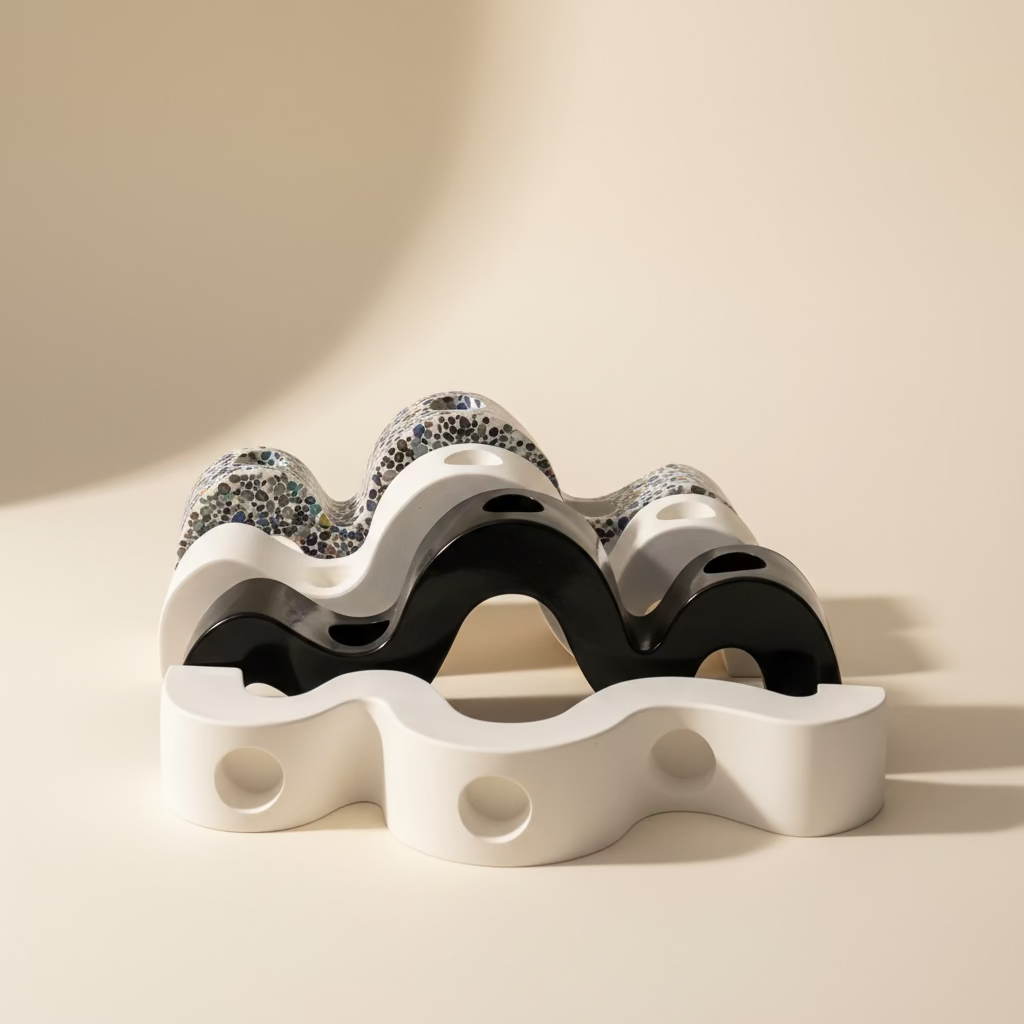 Wavy Triple Taper Candle Holder