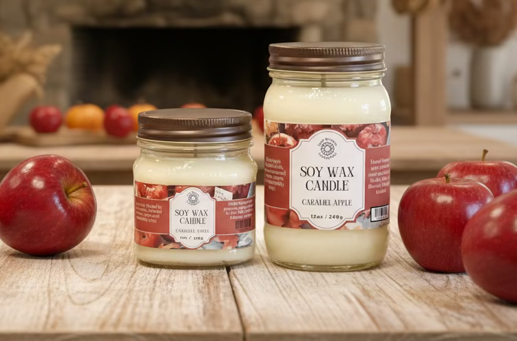 Caramel Apple Mason Jar Soy Candle