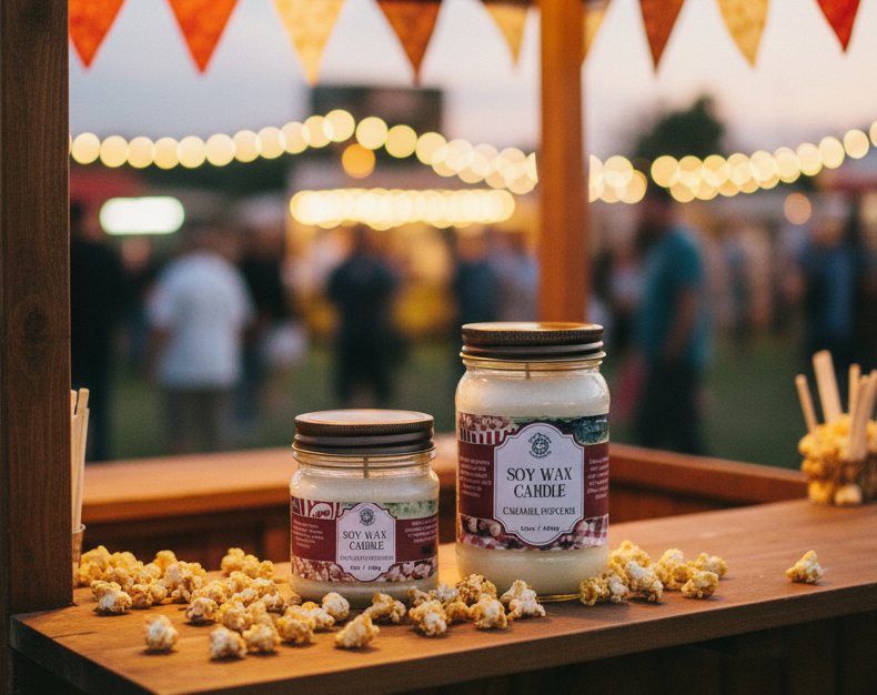 Caramel Popcorn Mason Jar Soy Candle