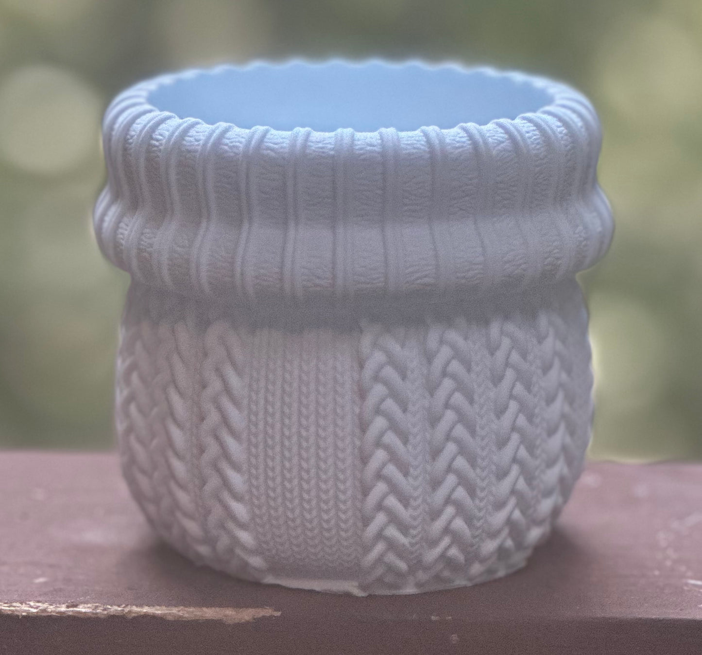 Cable Knit Ceramic Jar