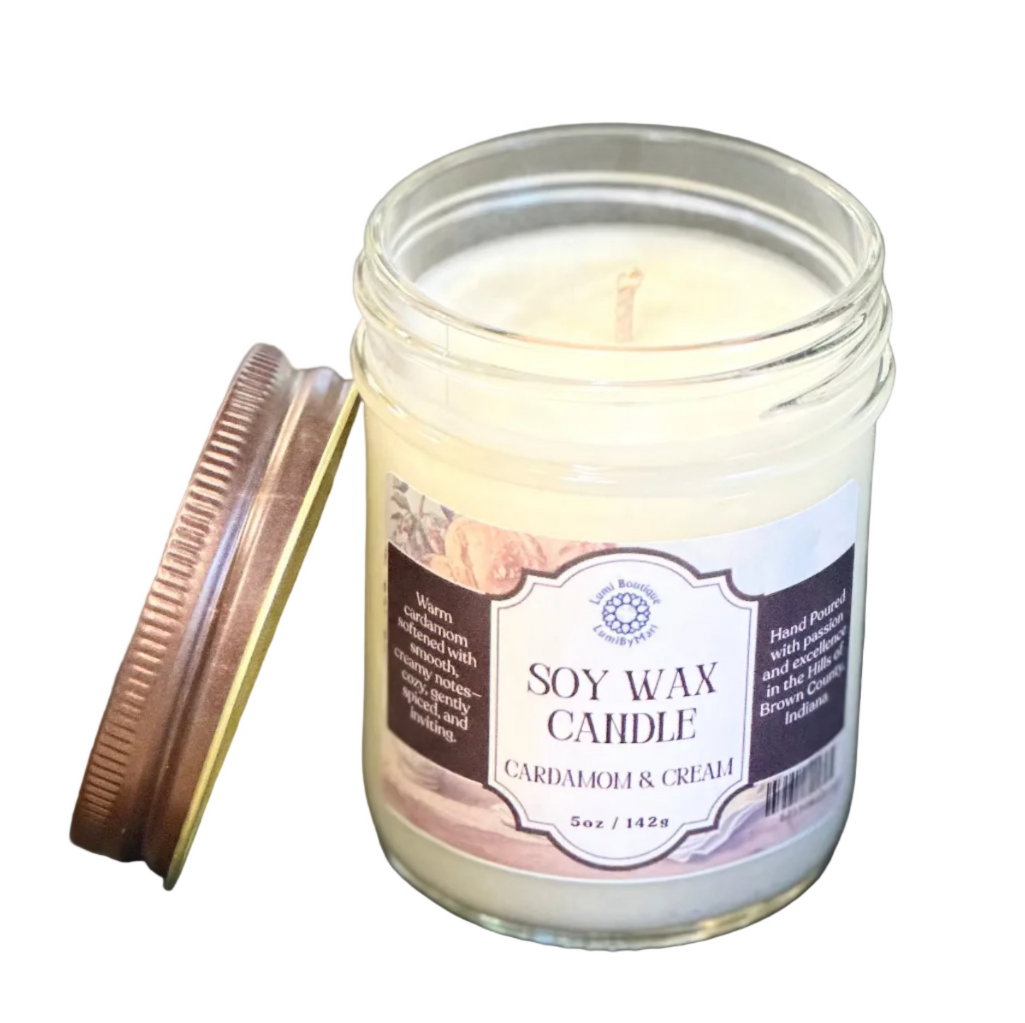 Cardamom & Cream Jelly Jar Soy Candle