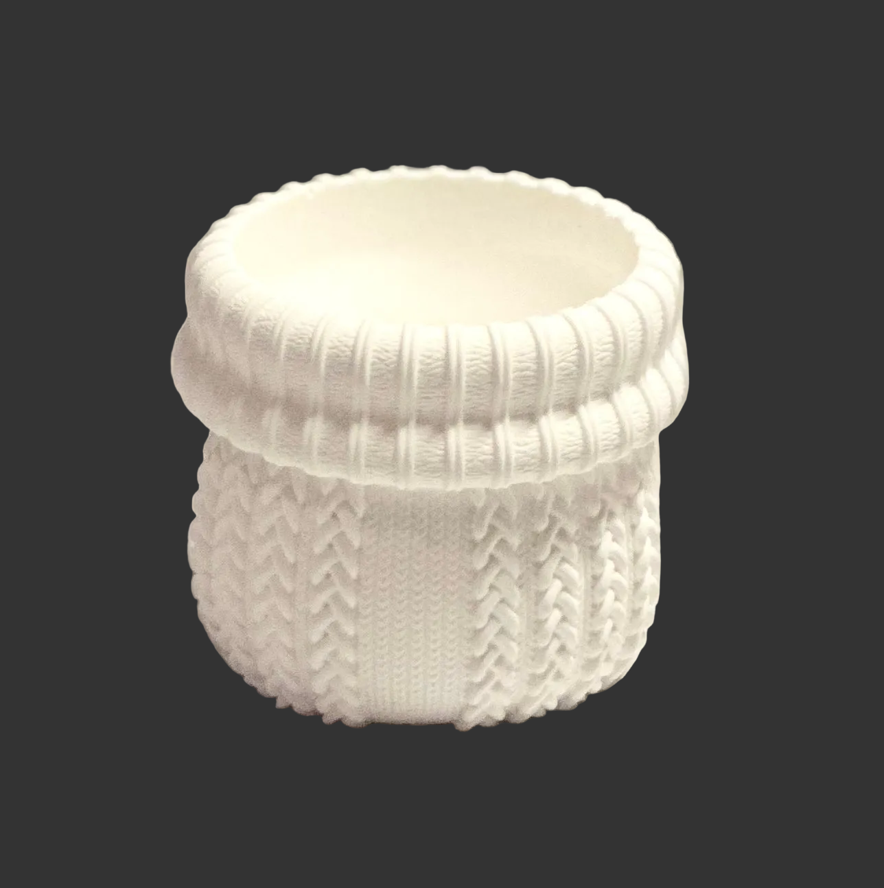 Cable Knit Ceramic Jar