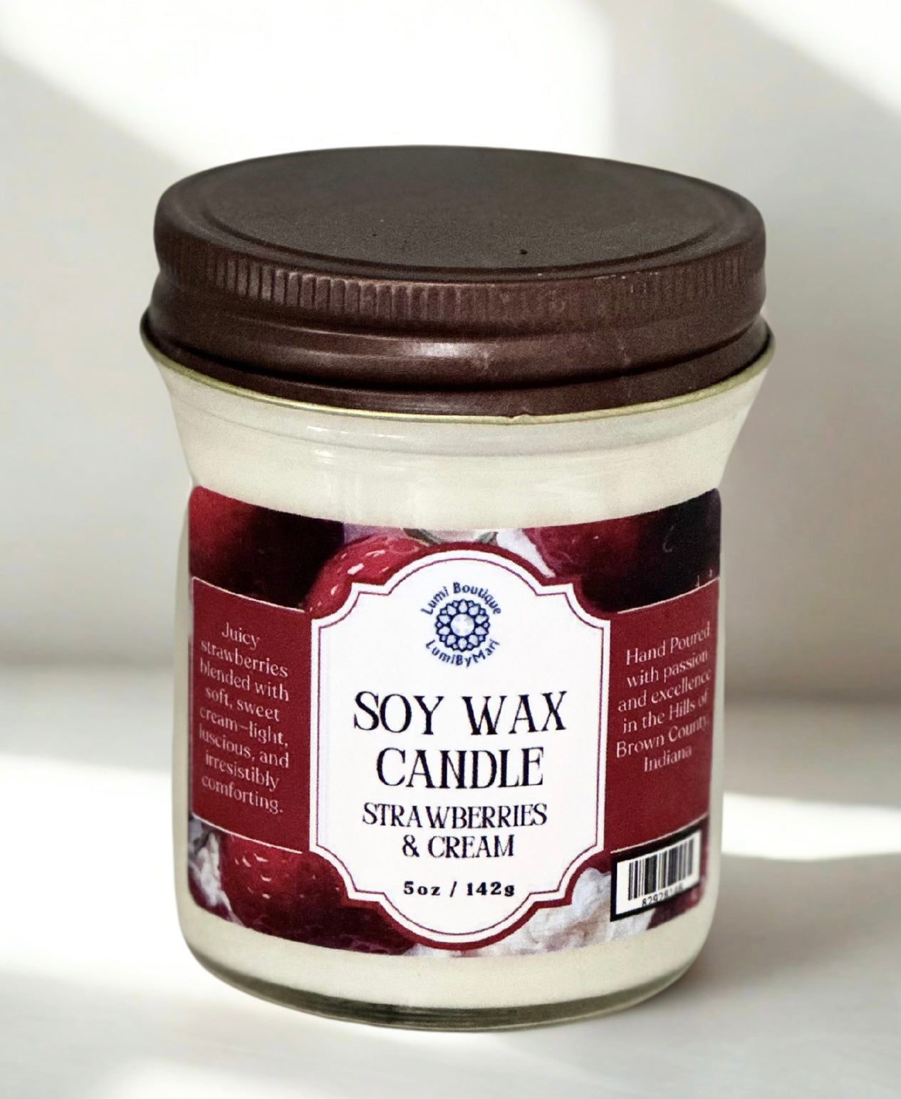 Strawberries & Cream Jelly Jar Soy Candle