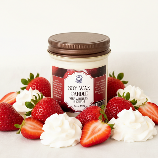 Strawberries & Cream Jelly Jar Soy Candle