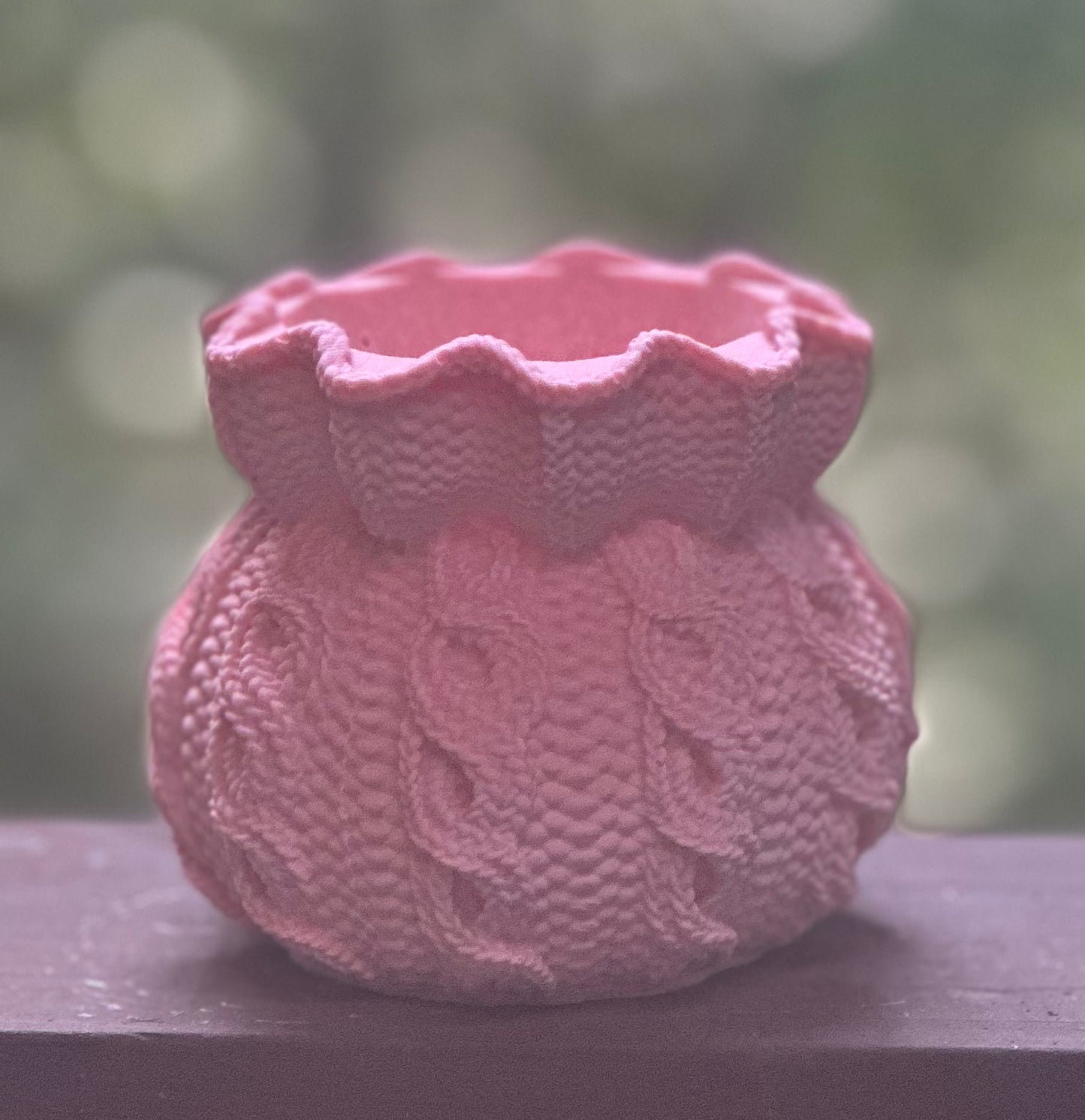 Cable Knit Ceramic Jar