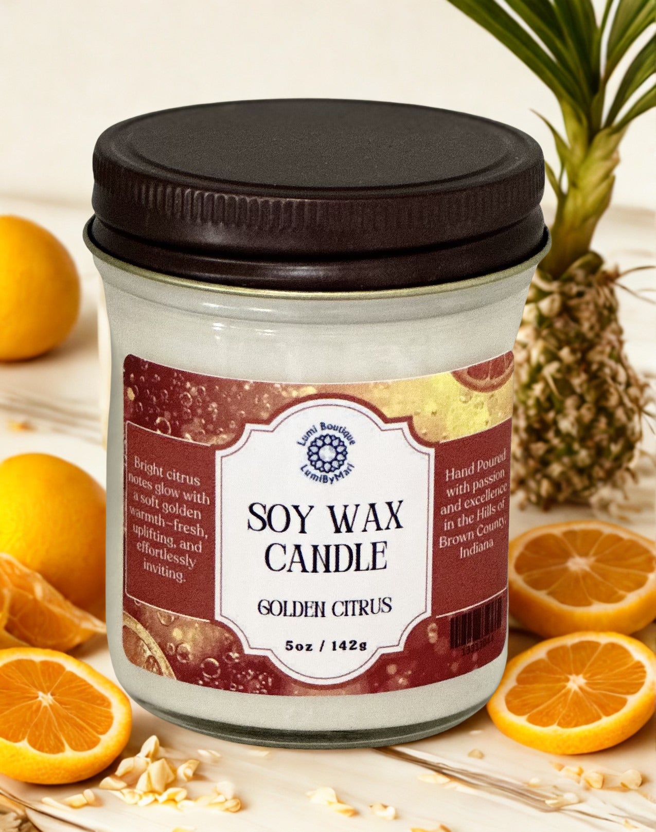 Golden Citrus Jelly Jar Soy Candle