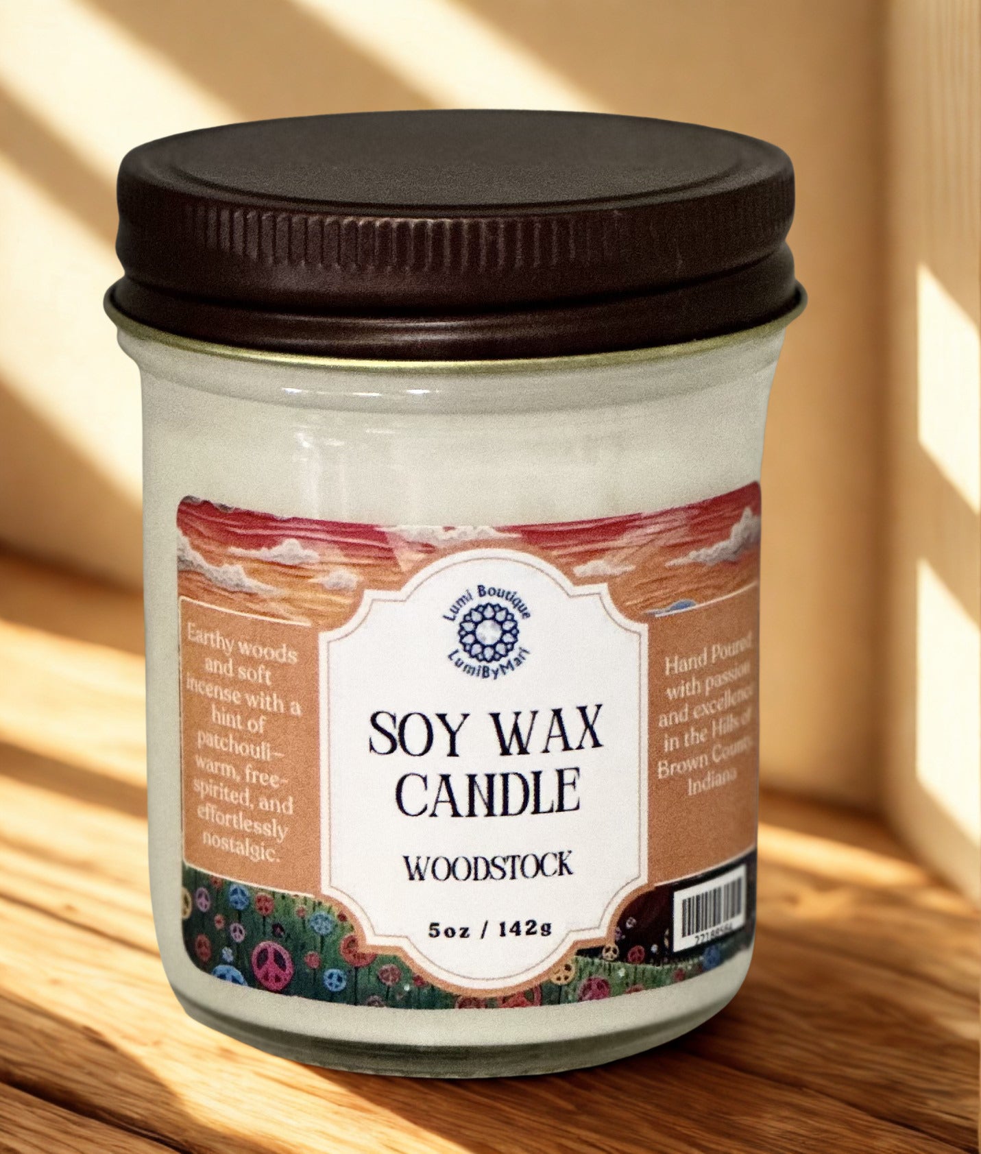 Woodstock Jelly Jar Soy Candle