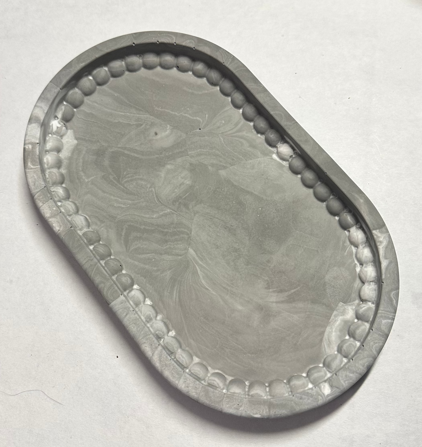 Bubbles Candles & Trinkets Ceramic Resin Tray