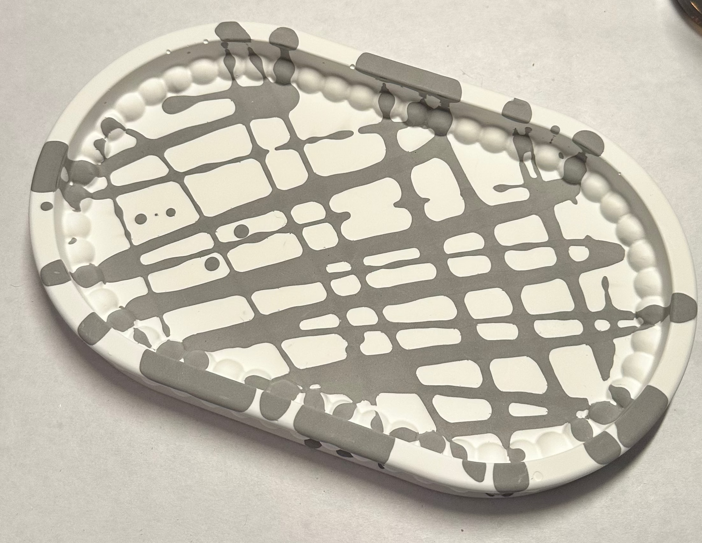 Bubbles Candles & Trinkets Ceramic Resin Tray