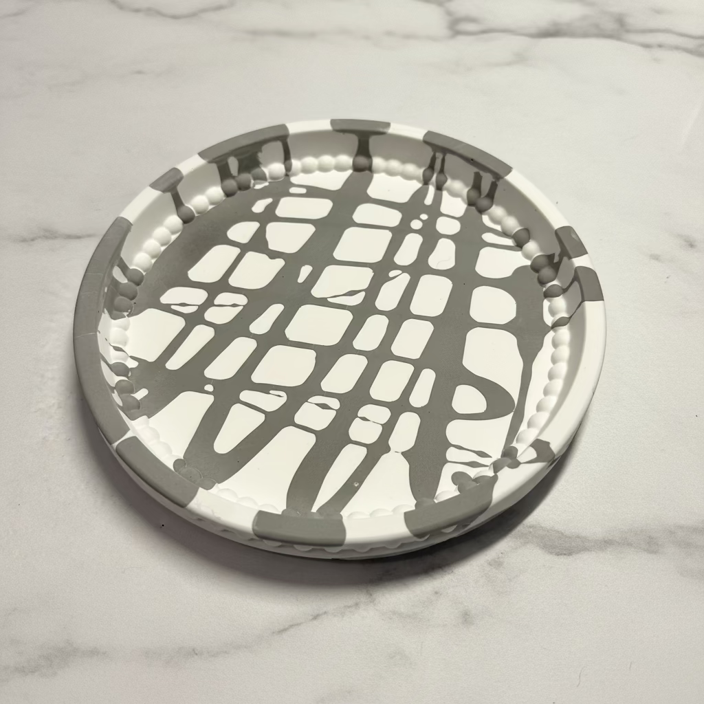 Bubbles Candles & Trinkets Ceramic Resin Tray