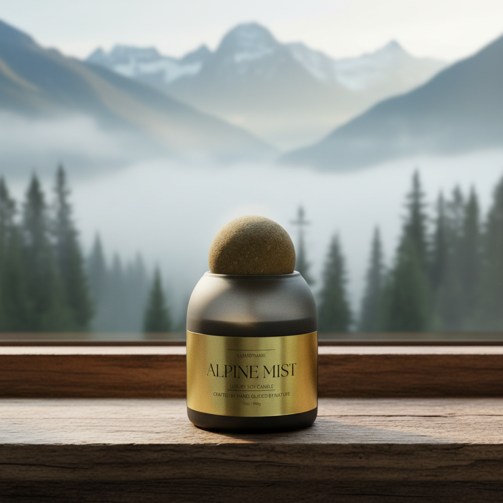 Alpine Mist Soy Candle - Frosted Grey