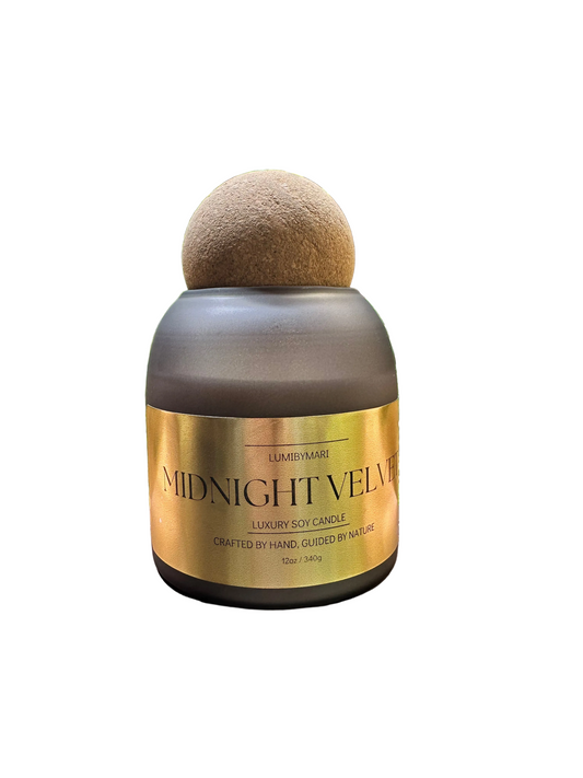 Midnight Velvet Soy Candle - Frosted Grey