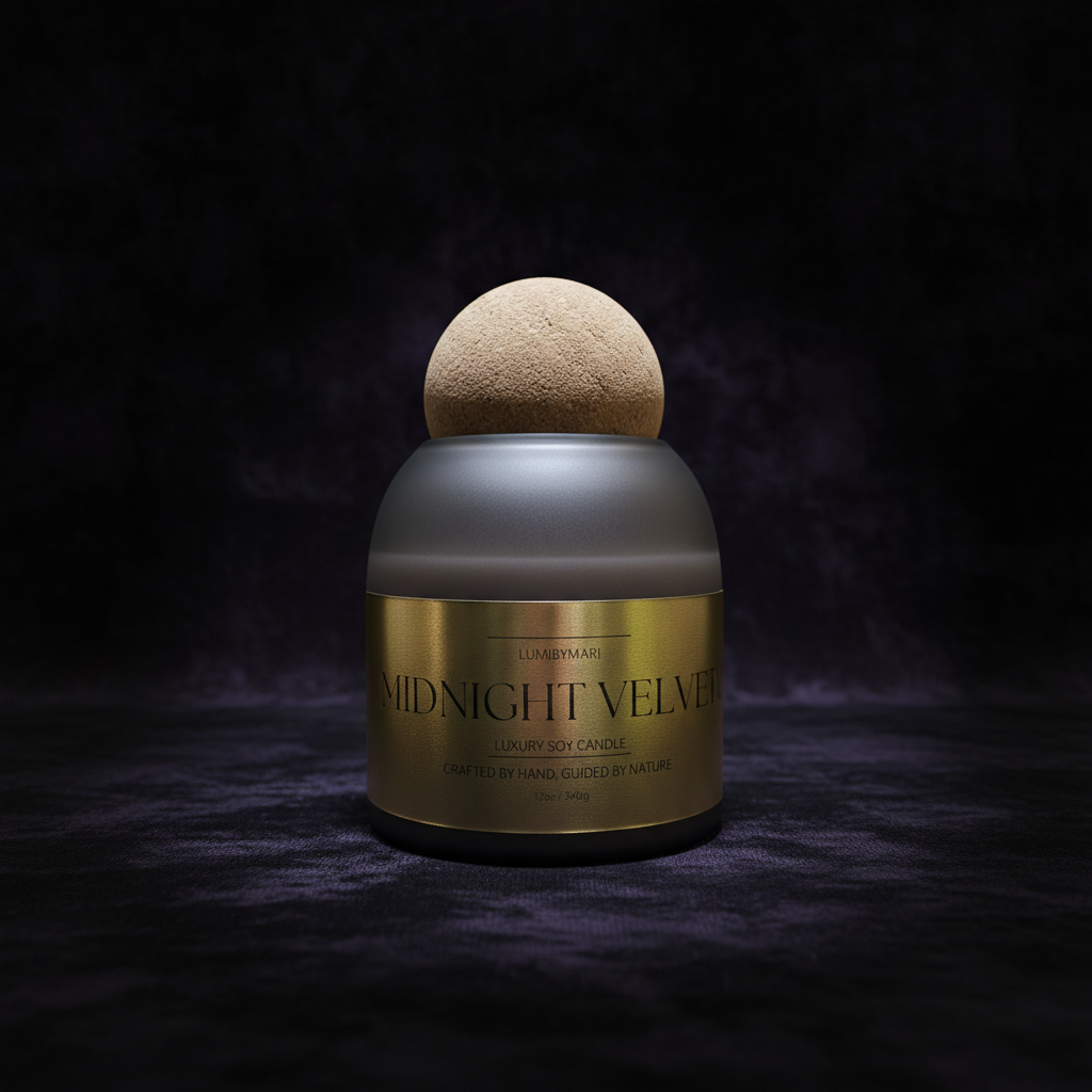 Midnight Velvet Soy Candle - Frosted Grey