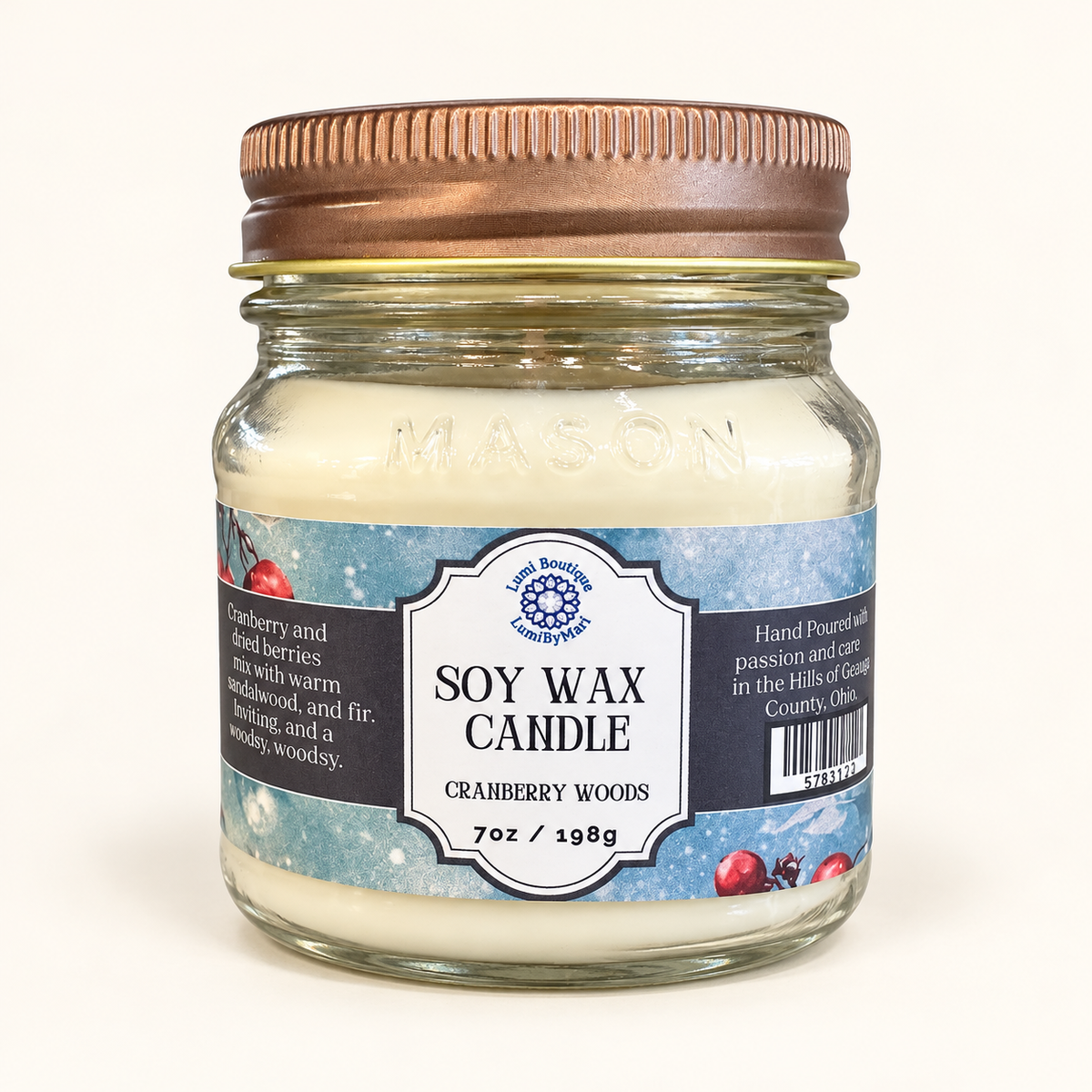 Cranberry Woods Small Mason Jar Candle
