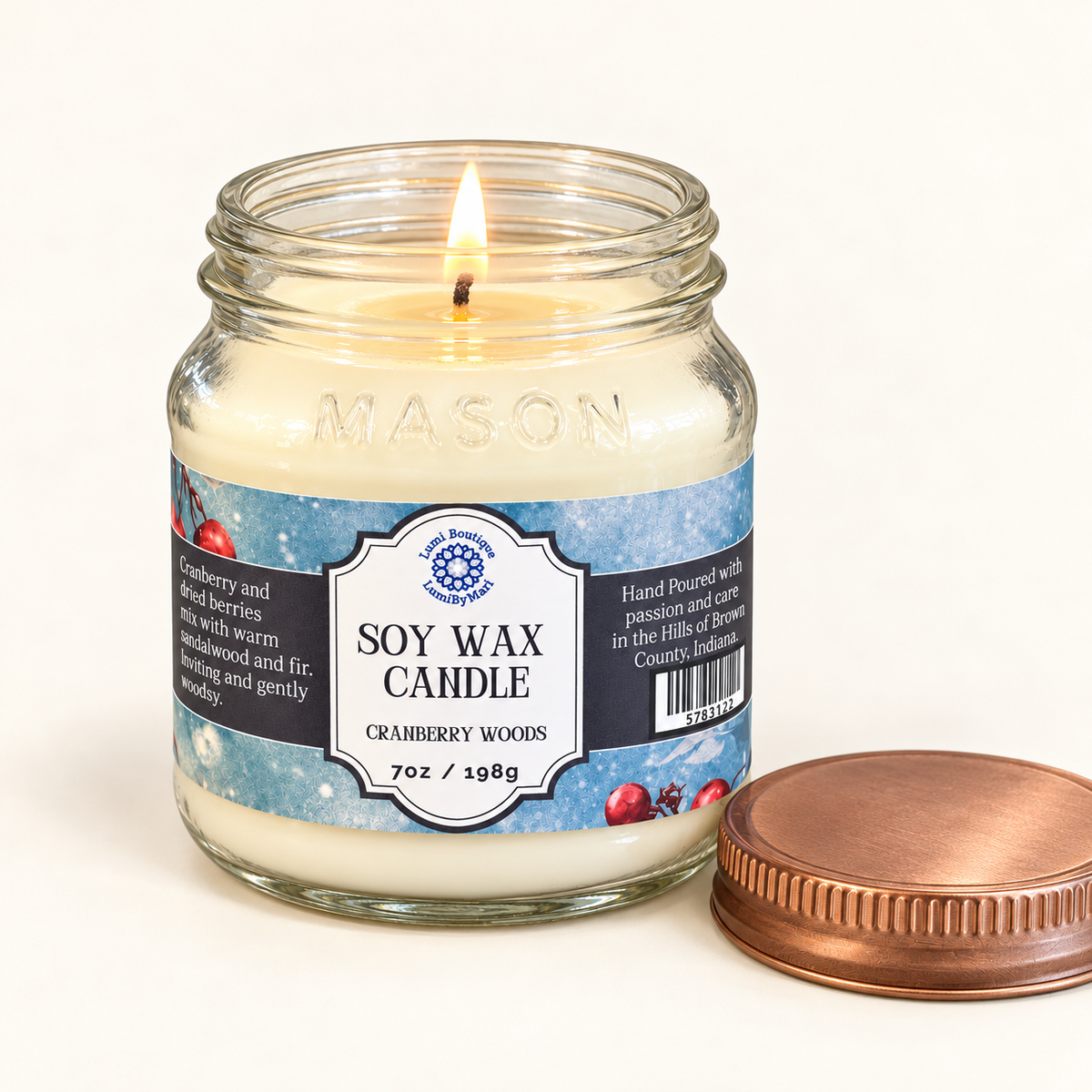 Cranberry Woods Small Mason Jar Candle