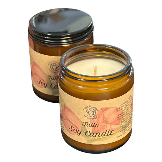 Tulip Soy Wax Candle - Amber