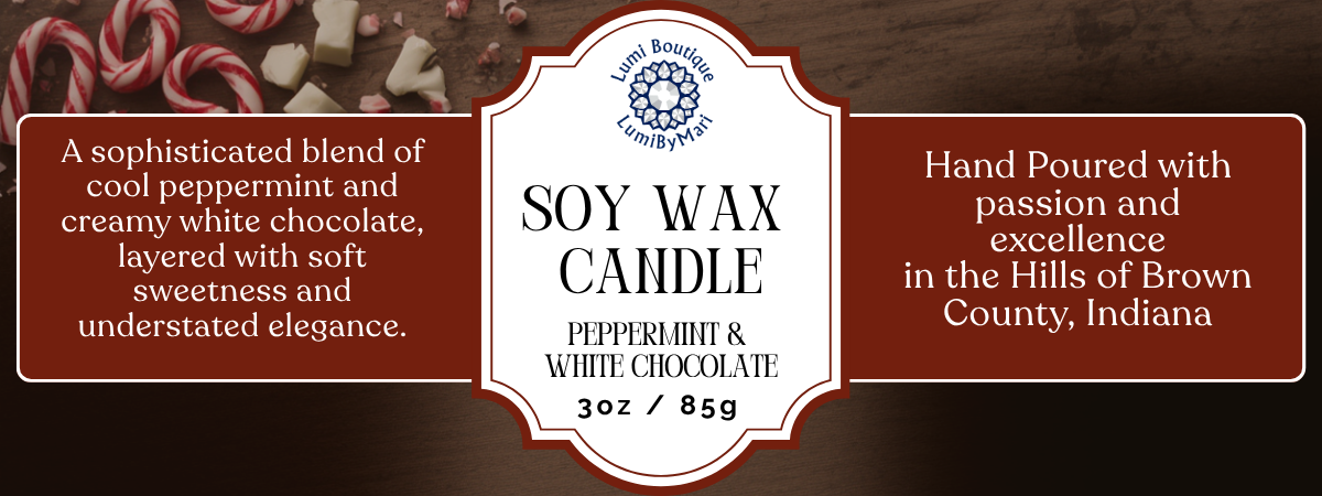 Peppermint & White Chocolate Soy Candle 3oz