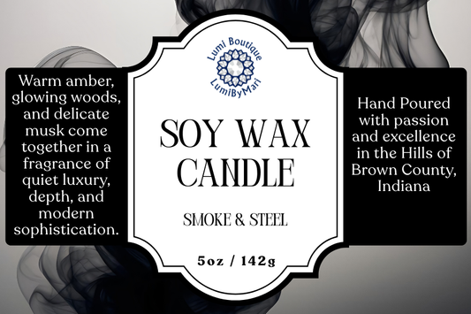 Smoke & Steel Jelly Jar Soy Candle