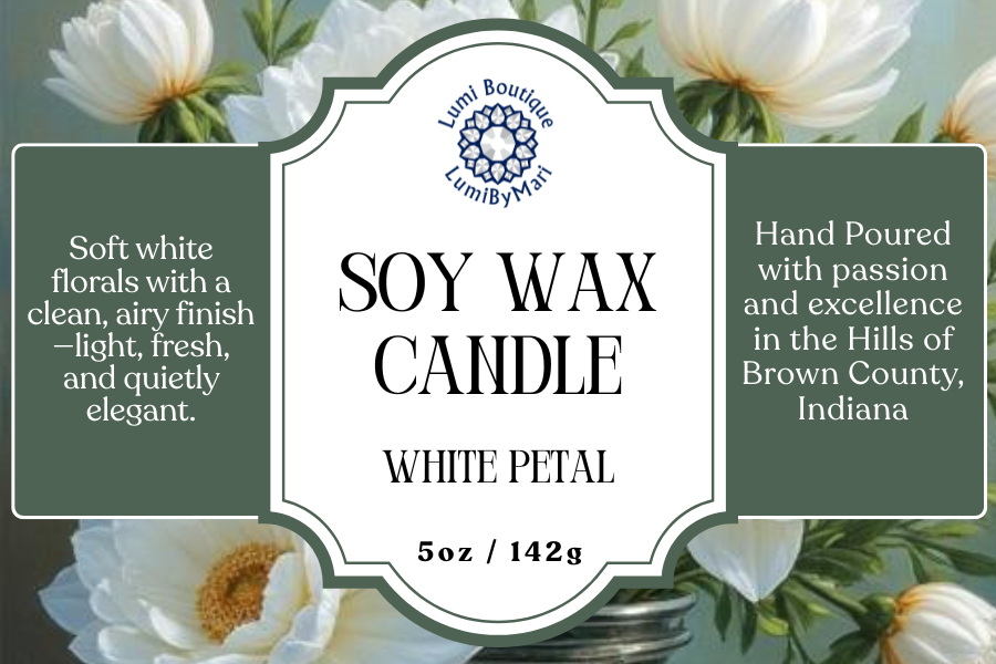 White Petal Jelly Jar Soy Wax Candle