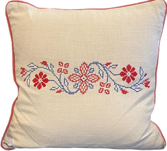 Cotton Cross stitch Pillow