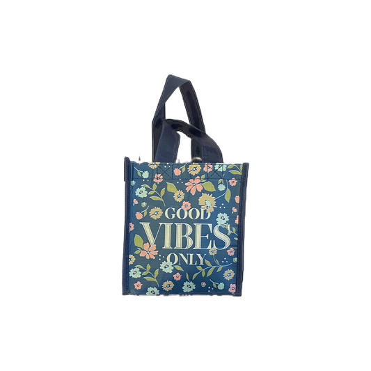 Recycled Small Gift Bag - Dark Navy Floral