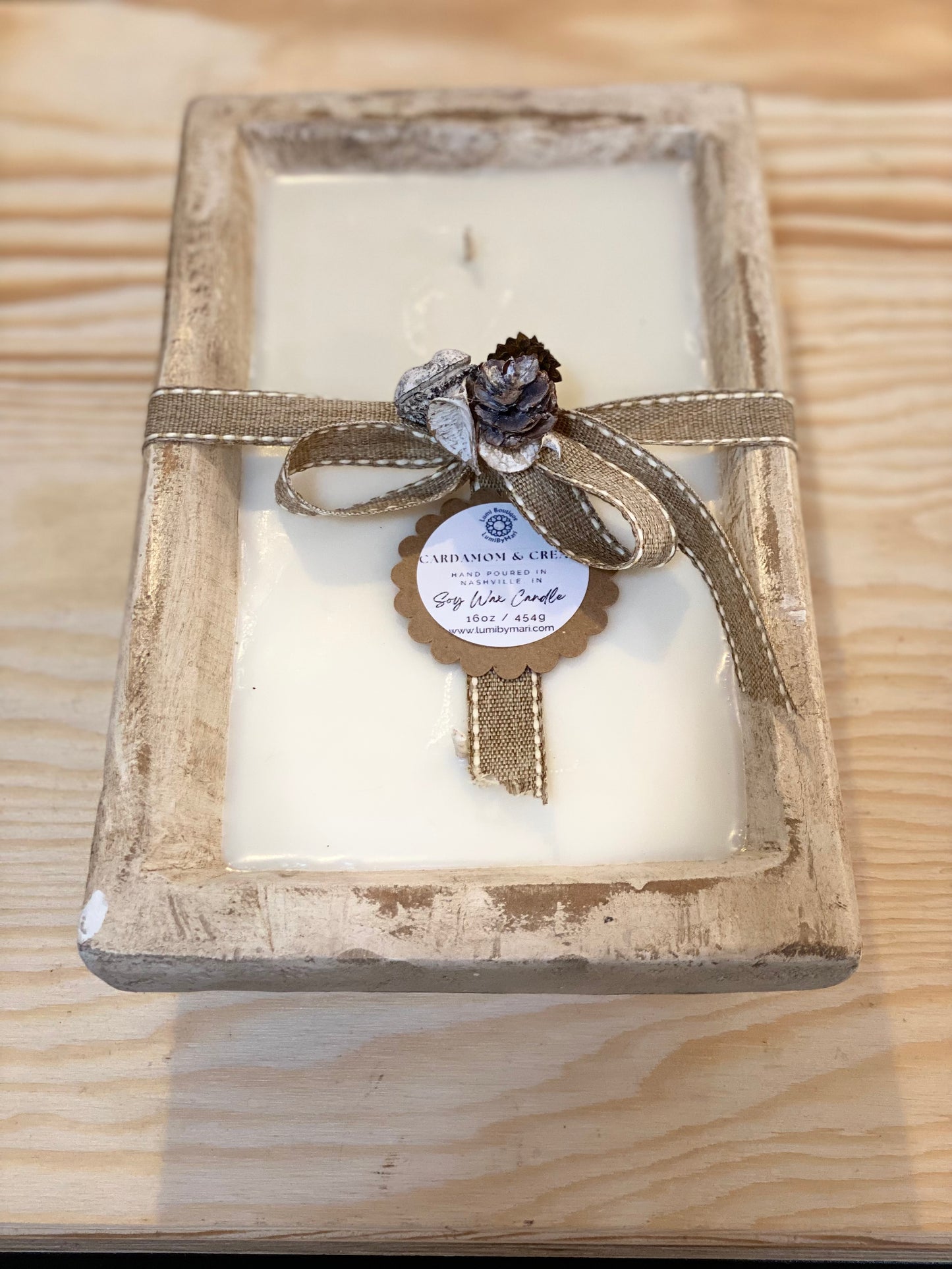 Square Dough Bowl Candle